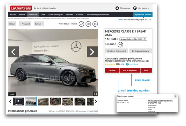 lacentrale call tracking